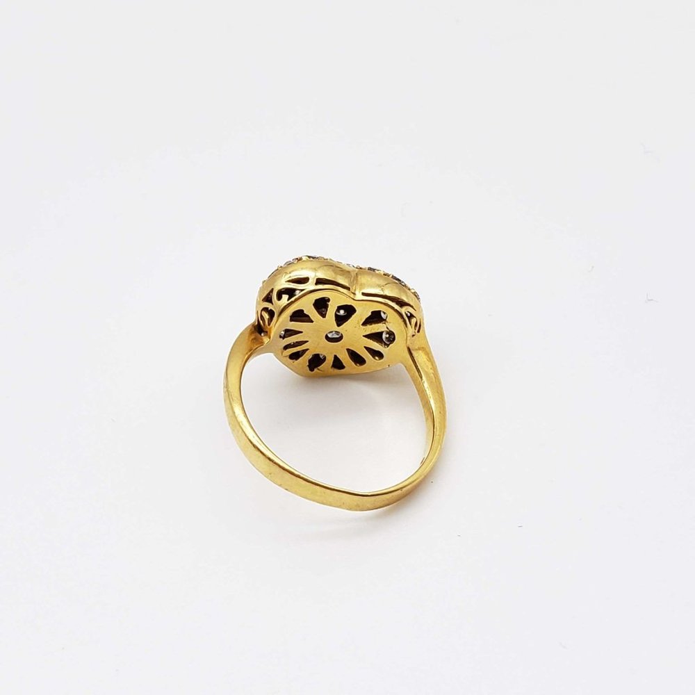 100% Authentic Jewelry Ring Heart Diamond 0.78ct 18k Yellow Gold - Picture 6 of 8